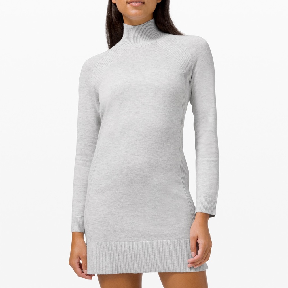 lululemon Keep it Cozy Dress in Heathered Core Ultra Light Grey - Picture 2 of 4